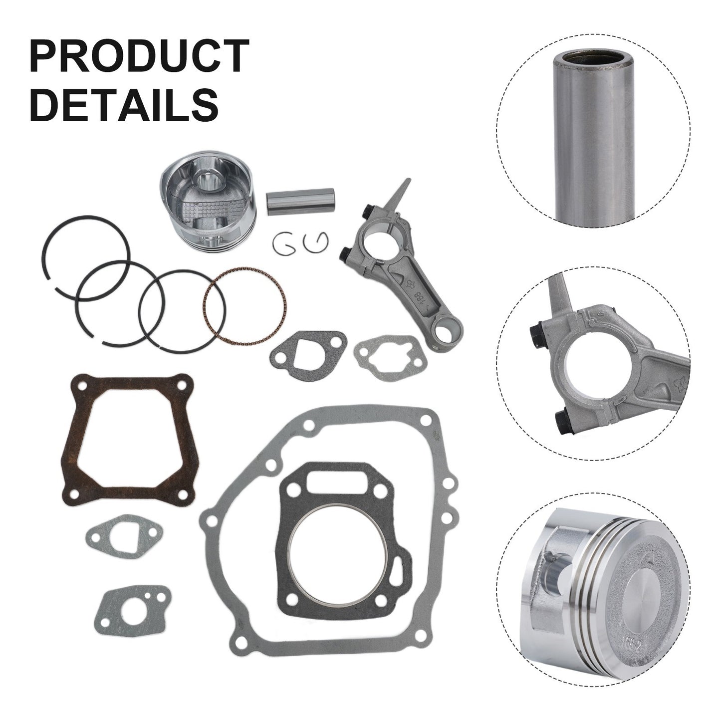 Engine Rebuild Piston Kit with Connecting Rod and Gasket Set for GX200