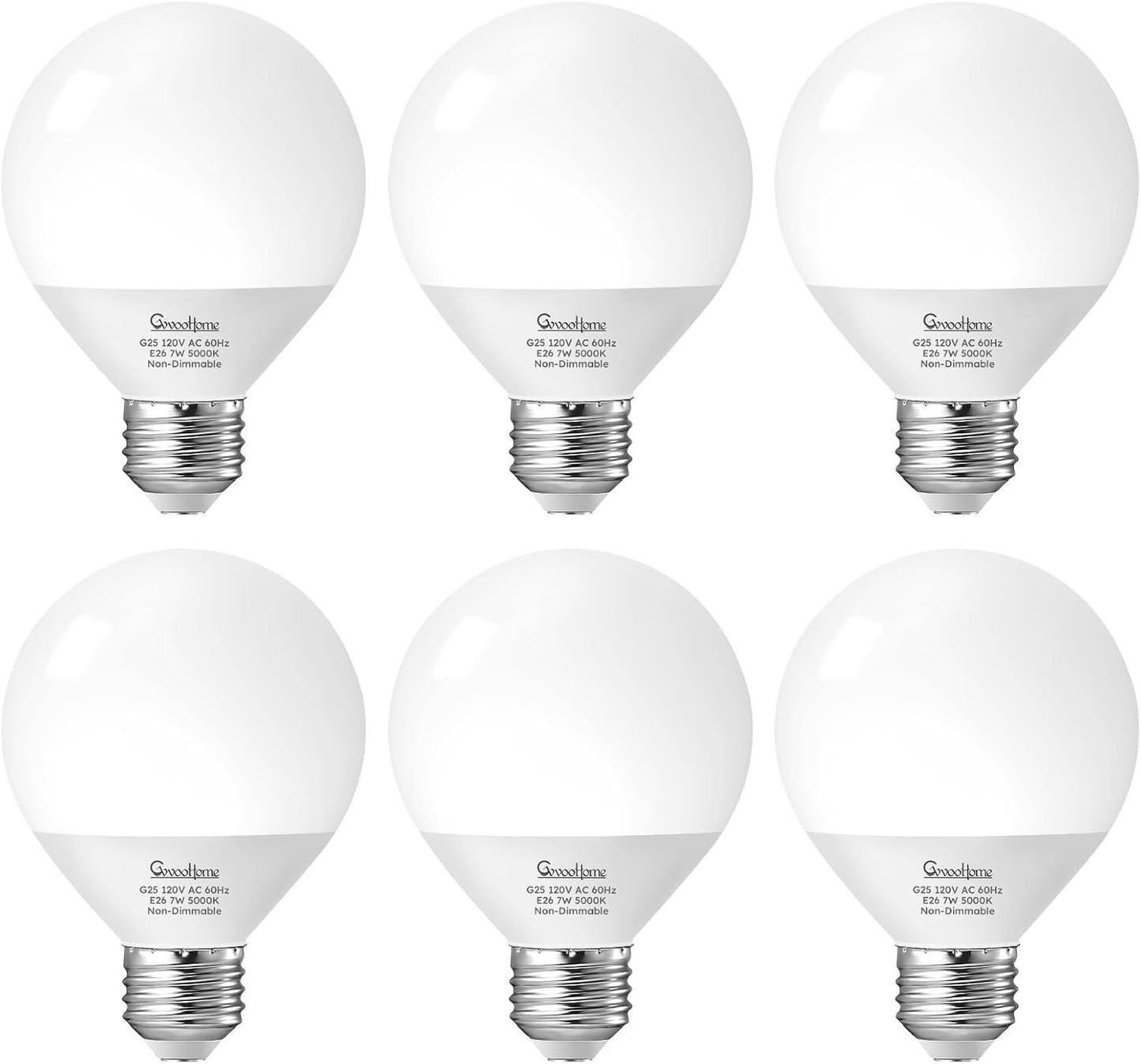Vanity Light Bulbs for Bathroom, G25 LED Globe Light Bulbs for Makeup Mirror Dre
