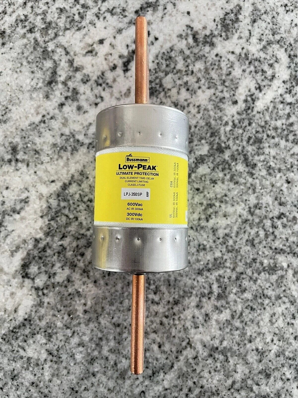 Bussmann LPJ-350SP 350 Amp 600Vac Low-Peak Dual-Element Class J Fuse LPJ350SP #P