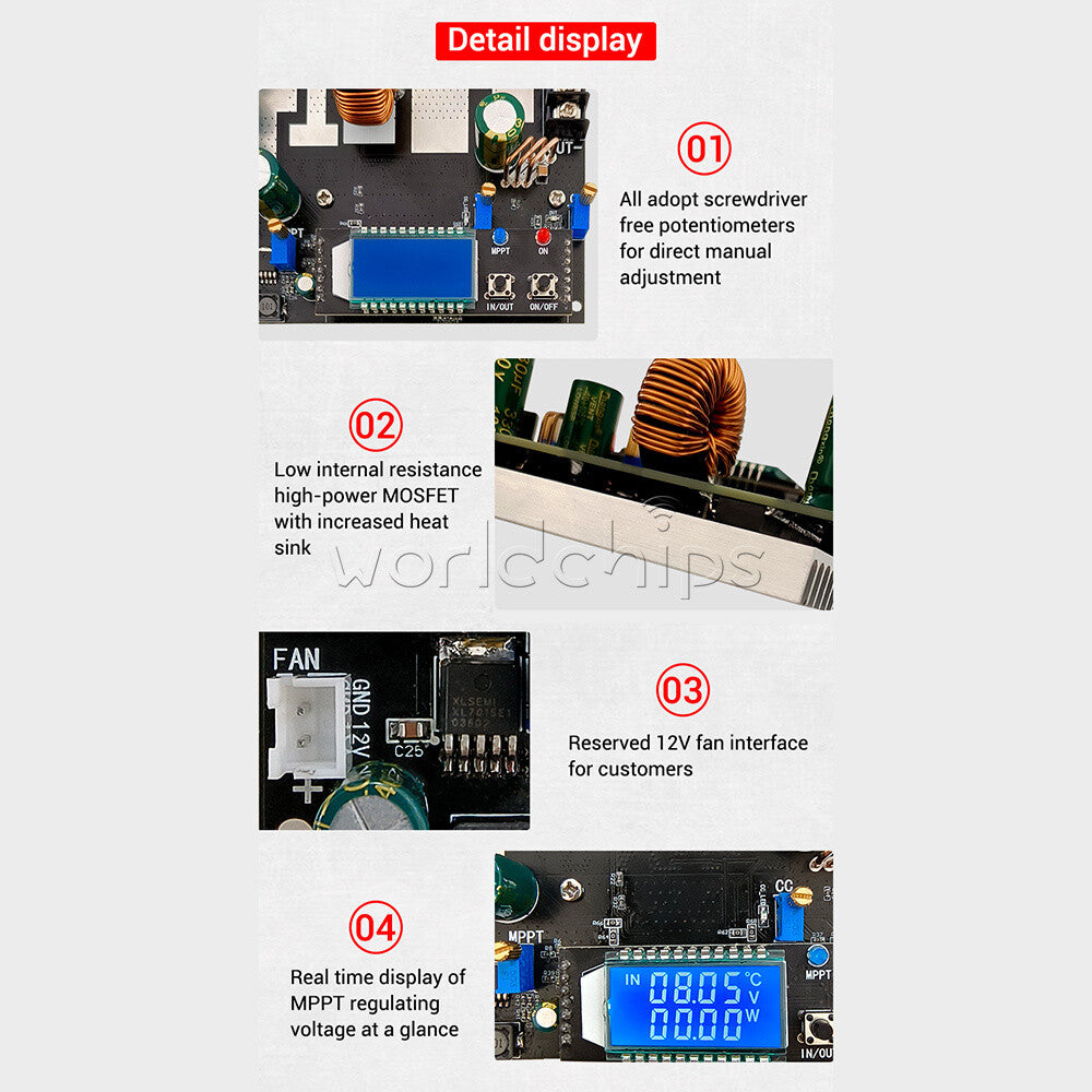 ZK-SJ30 700W Automatic Boost Buck Power Supply Module DC 6-80V to 1.3-78V 30A