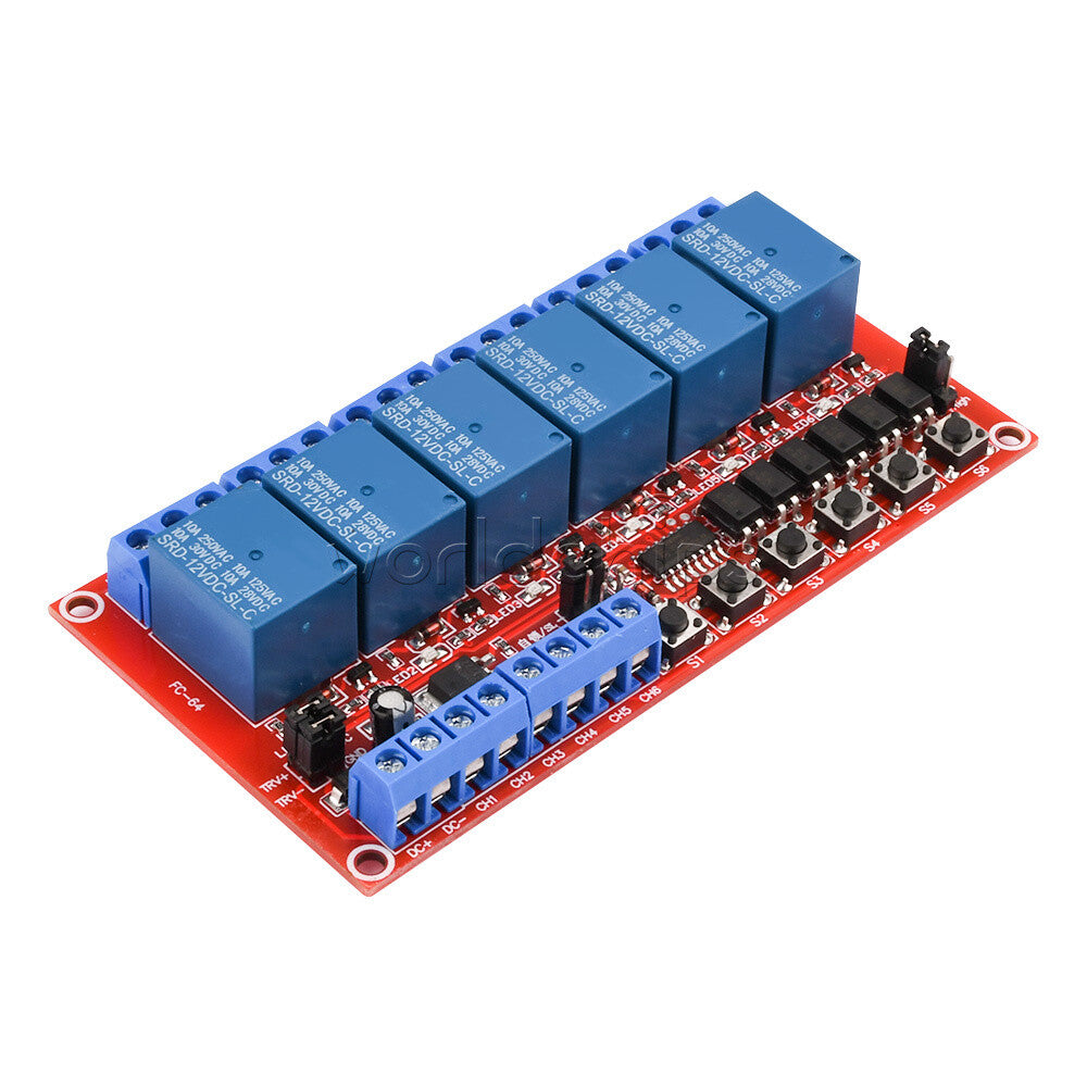 DC5/12/24V 6CH Relay Module With Optocoupler Isolation High Low Level Trigger