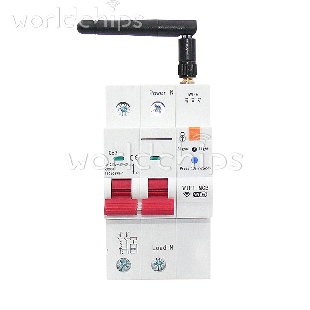 Tuya WIFI/Zigbee AC Smart Circuit Breaker Metering Remote Control On-Off Breaker