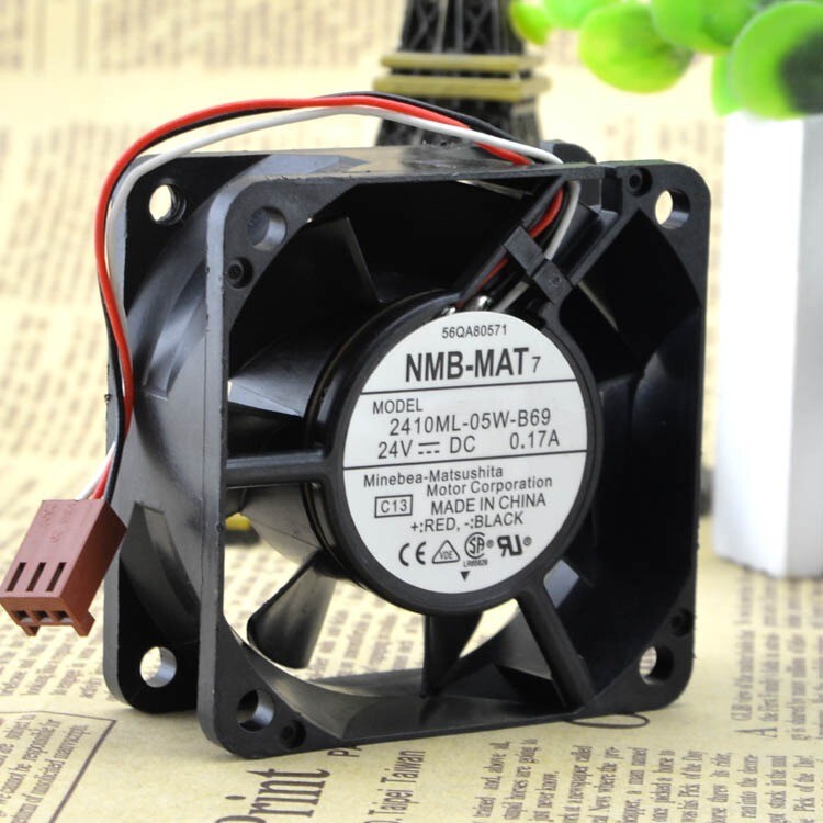 1PC NMB-MAT 2410ML-05W-B69 CASE Cooling Fan DC 24V 0.17A 60*60*25mm 3pins 3wires