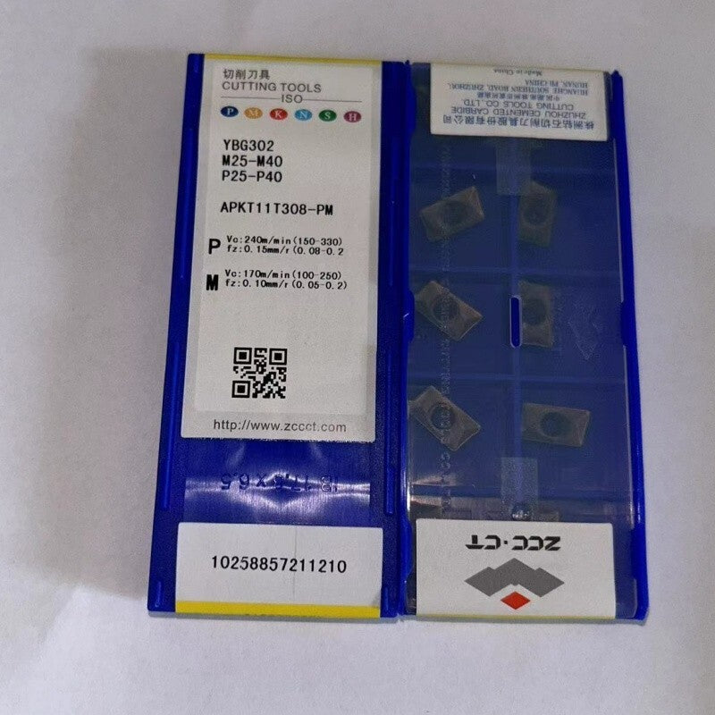 10Pcs ZCC.CT APKT11T308-PM YBG302 Square step CNC milling blade Carbide inserts