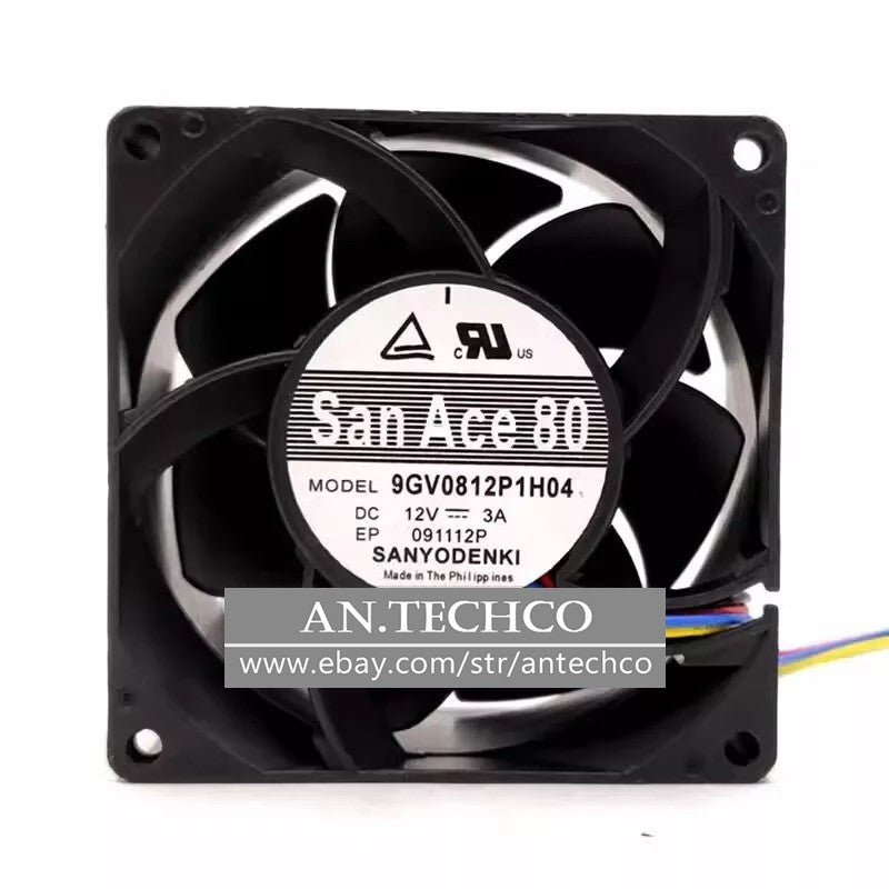 Sanyo 9GV0812P1H04 8038 DC12V 3A 8CM 4-Wire PWM Server Cooling Fan