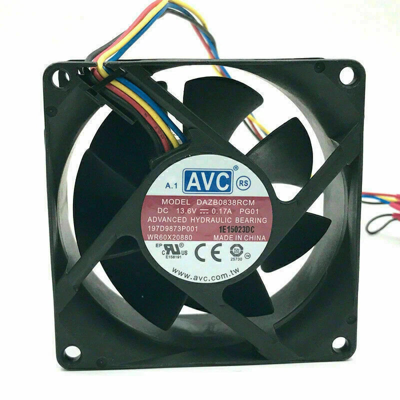 1x AVC DAZB0838RCM-PG01 13.6V 0.17A 4-wire temperature control fan