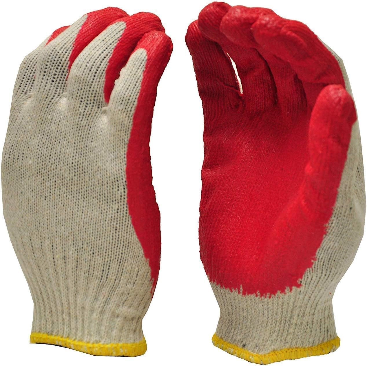 Red Palm Latex Work Gloves, 300 Pairs, String Knit, Dipped