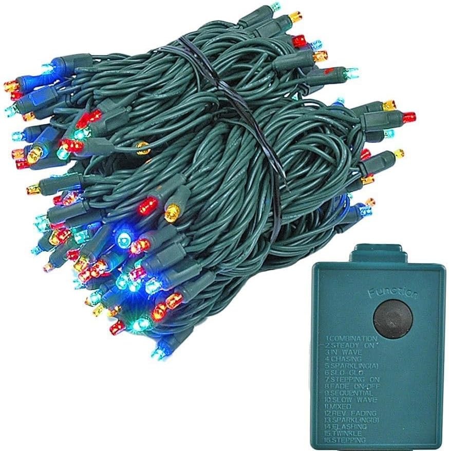 46.5ft LED Chasing Christmas String Lights - 140 Bulbs, 16 Functions, Multicolor