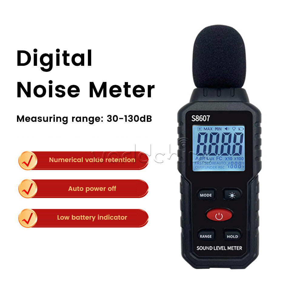 Digital LCD Sound Level Meter 30~130dB Professional Sound Noise Level Meter