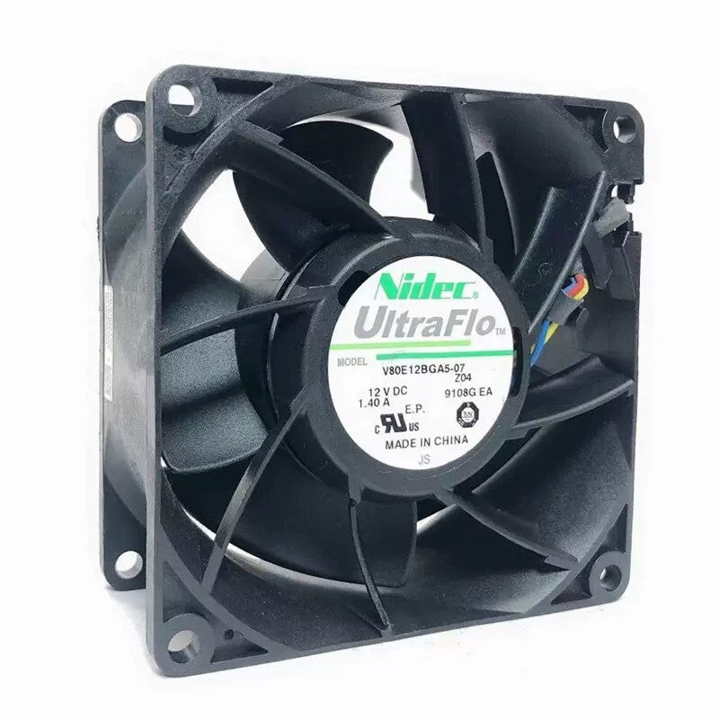 1/piece V80E12BGA5-07 4-wire NIDEC 8CM 12V 1.40A Dual Ball Chassis Server Fan