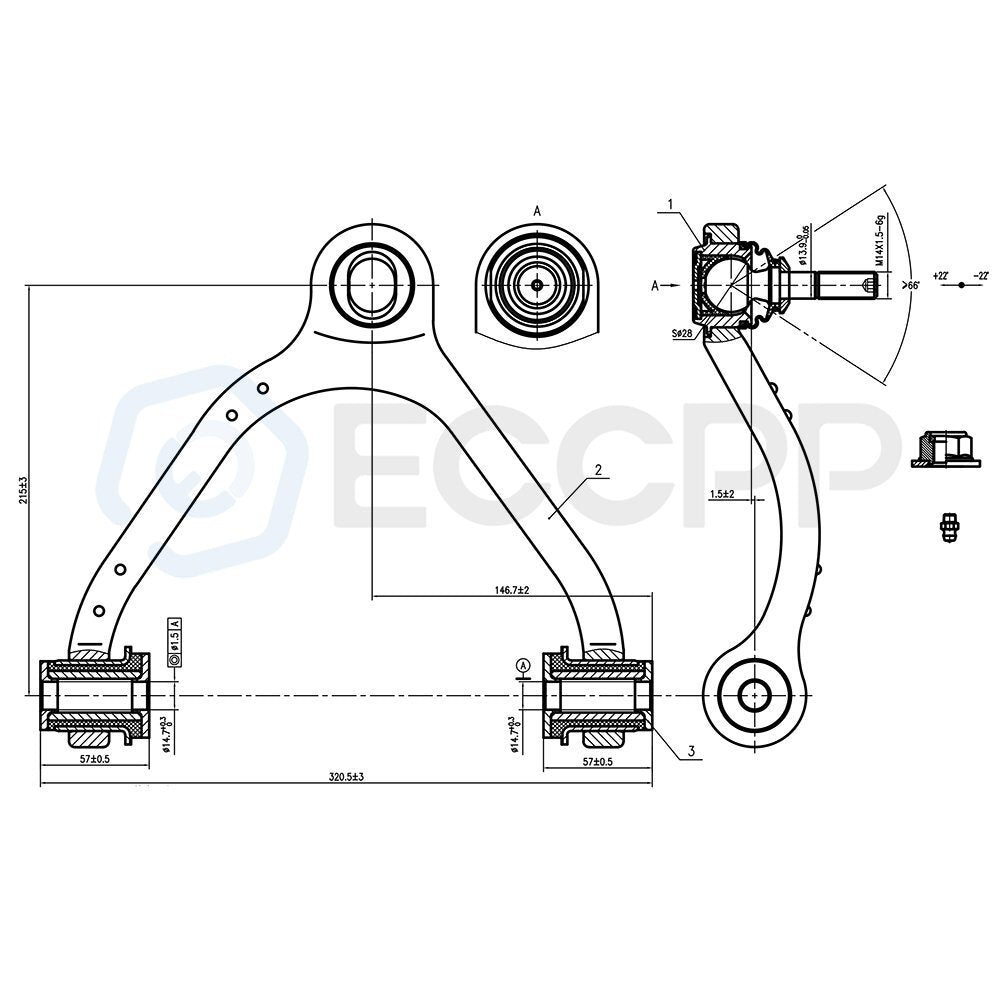 2Pcs Front Upper Left & Right Control Arms Steering Part Fits Lincoln & Ford
