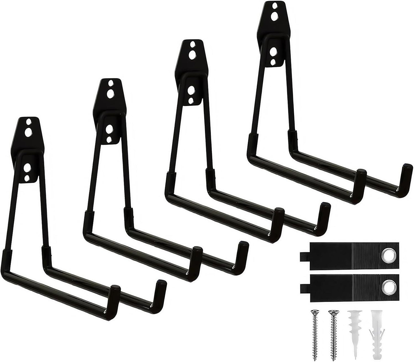 Garage Hooks, 4 Pack 7.7Inch Large Square Wall Hooks for Hanging Heavy Duty Ladd