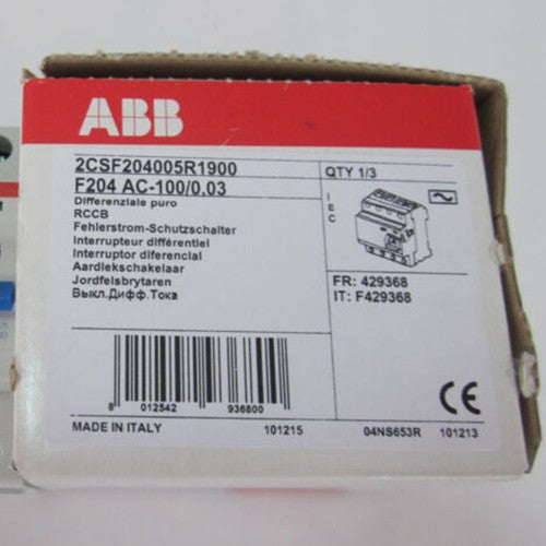 1pc  Abb operated circuit breaker F204 AC-100/0.03 Free shipping