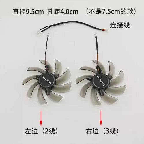 1PC   GVN66TOC N66TWF2 graphics card fan GV-N750OC GV-N75TD5 GV-N740D5OC