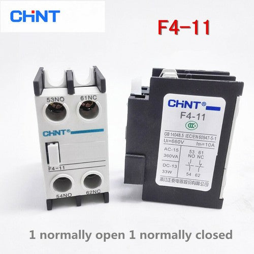 CHNT AC contactor auxiliary contact F4-11 1 normally open 1 normally closed