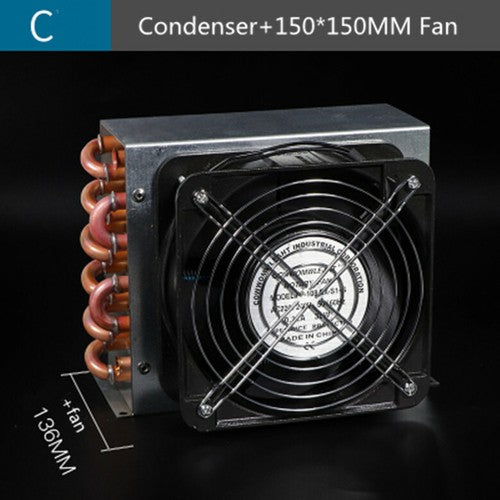 Condenser Refrigeration 8 Copper Tube Radiator Heat Sink with 150*150 MM 220VFan