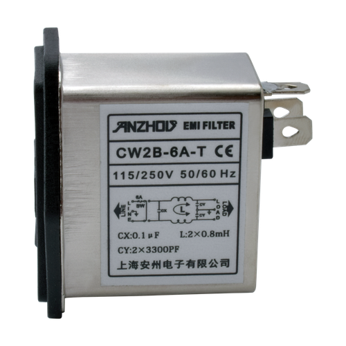 1PC  CW2B-6A-T IEC Socket Switch EMI Filter 115/250V 6A AC Power Purifier