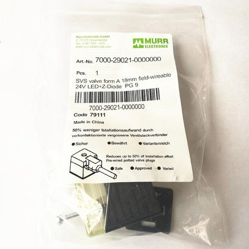 1pcs MURR Solenoid Valve Plug 7000-29021-0000000 24V