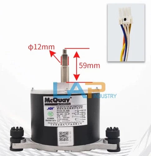 1PCS  YF120-30-8A8 Air conditioning motor 220-240V 50Hz 30W 0.22A 8P