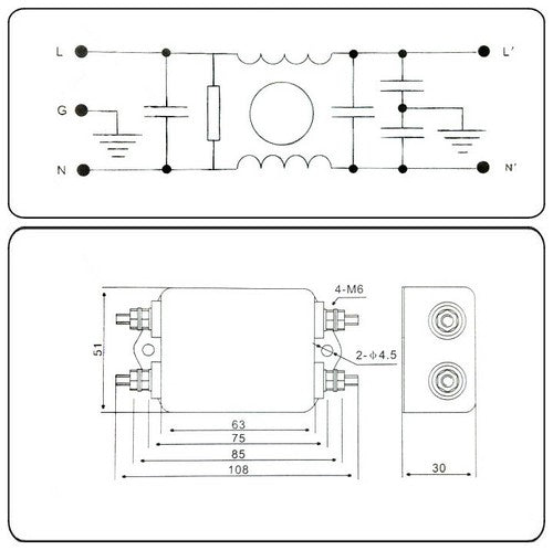 1PC  10A 250V Filter AN-10A4HB EMI Noise Filter Frequency Components