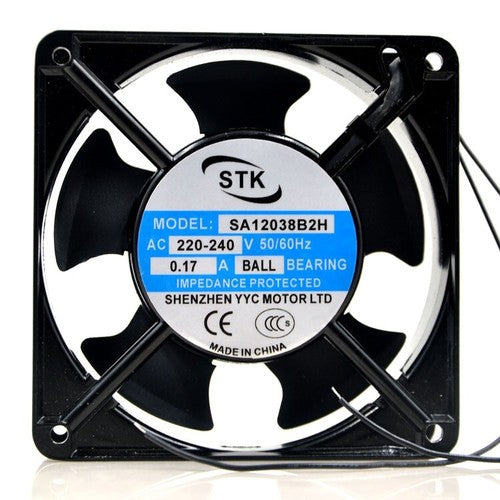 1 PCS STK Fan SA12038B2H AC 220-240V 120*120*38MM 2 Wire aluminum frame