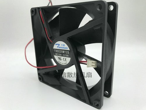 TX9225M12S 12V 0.19A 90*90*25MM 9CM 2Pin Cooling Fan