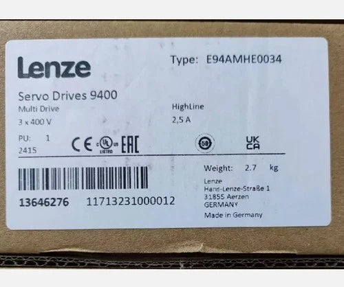 E94AMHE0034 IPCS  Sealed Lenze Servo Drives E94AMHE0034