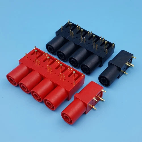 10Pcs PCB Socket Connector Right Angle Gold-Plated 4mm Safety Banana Female Jack