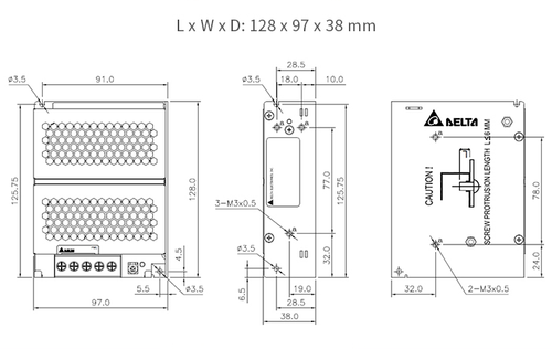 PMC-05V050W1AA Delta switching power supply 5V 50W industrial control