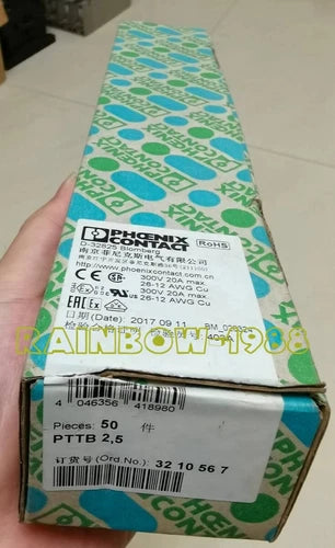 50pcs/BOX  PTTB2.5 3210567  Terminal Block In-line Connection Double Layer