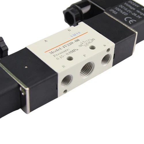 1PC    Pneumatic Solenoid Air Valve 5 Port 2 Position 4V220-08 24VDC