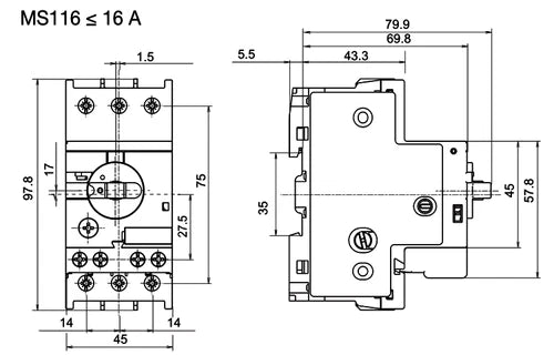 1X  Manual Motor Starter 6.3-10A 1SAM250000R1010  MS116-10