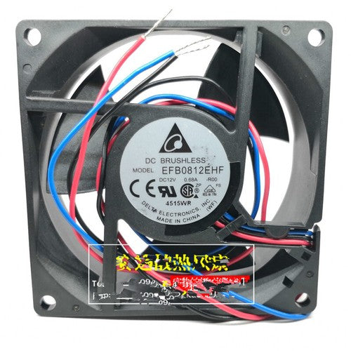 1 pcs Delta Fan EFB0812EHF DC12V 0.68A 8032 8CM 3wire server cooling fan