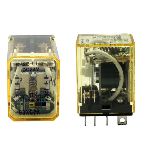 10Pcs  Intermediate Relay 10A 240VAC 8Pins DPDT  RH2B-UL DC24V 24VDC