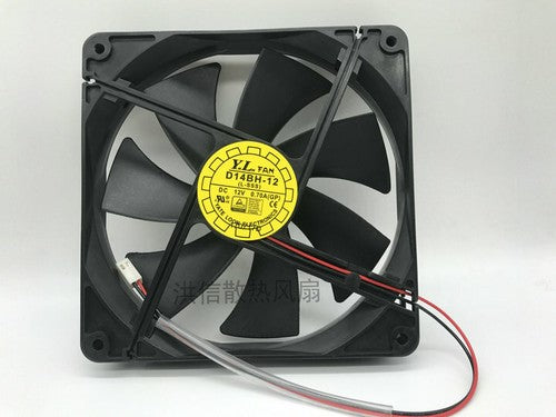 1 PCS Yate Loon Fan D14BH-12 DC 12V 0.70A 2pin 140*140*25mm