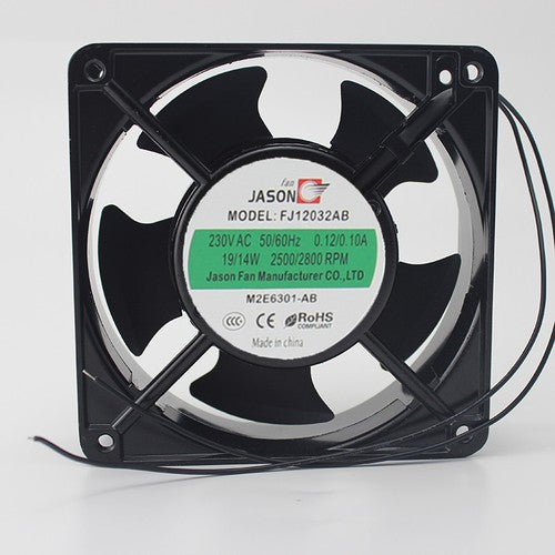 1 PCS JASON AC AXIAL FAN FJ12032AB AC 230V 12038 12CM 2 Wire Aluminum frame