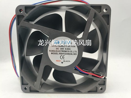 I PCS RUNDA Fan RSH1238B24L38S DC24V 0.60A 12038 12CM 3-wire cooling fan