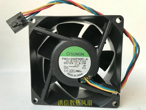 1PC   Fan cooling fan 4 Wire 5 Pin  PMD1208PMB1-A DC12V 9.1W 8CM 8038