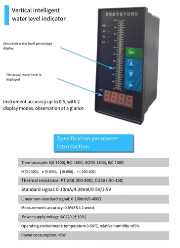 1X level transmitter Water liquid level Sensor Light Column Display 220V 4-20MA