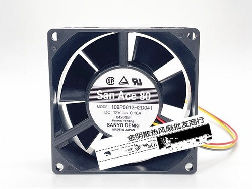1 pcs SANYO Fan 109P0812H2D041 DC12V 0.16A 8032 8cm 3 wire cooling fan