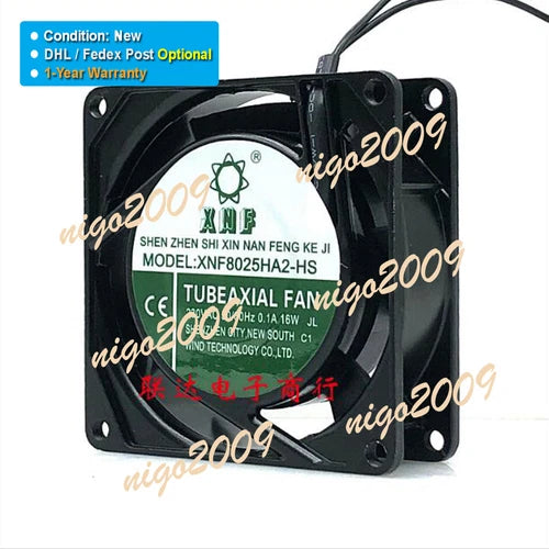 1X XNF8025HA2-HB 230VAC 50/60HZ 0.1A 16W 9cm Cooling Fan XNF8025HA2-HS