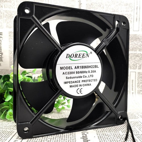 DOREEN AR18060H22BL 18060 220VAC 0.35A 50/60Hz Metal Resistant Cooling Fan