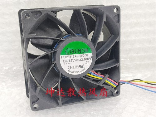 1 PCS SUNON Fan PF92381BX-Q090-S9H DC12V 33.60W 9038 9CM 4 WIRE cooling fan
