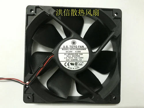 1 PCS  FAN  DC 24V 0.30A 12CM 12025 2 Wire Cooling fan USTF1202524MW