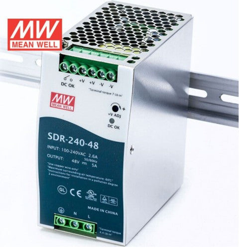 Mean Well Switching Power Supply SDR-240 24V 48V 240W Rail Type PFC Transformer