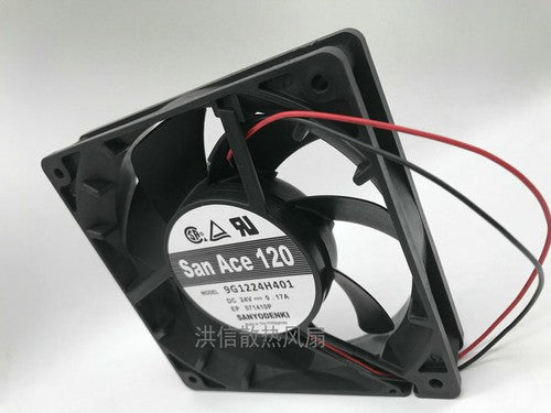 1 PCS SANYO Fan 9G1224H401 DC24V 0.17A 120*25MM 2 Wire