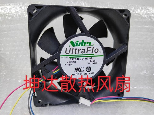 1 PCS NIDEC Fan T12E48BS1M7-07 DC48V DC 1.45A 12038 12CM 4 WIRE cooling fan