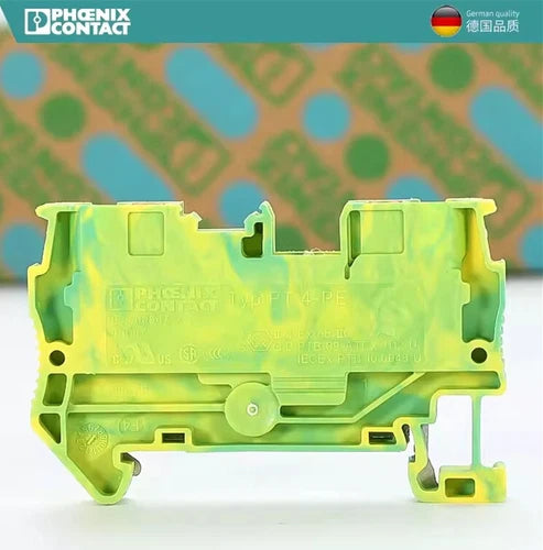 50pcs Phoenix PT 4-PE 3211766 Straight-in Yellow-green Grounding Terminal
