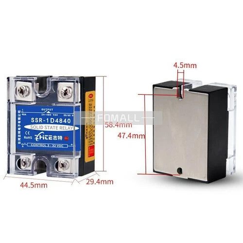 1Pc   For 3-32VDC/24-480VAC SSR-1 D4840 40DA  DC-AC solid state relay