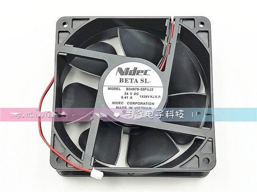 1 pcs NIDEC Fan B34978-55FUJ2 24V 0.41A 12CM 12038 2 wire inverter cooling fan